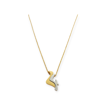 necklace steel gold long chain 24